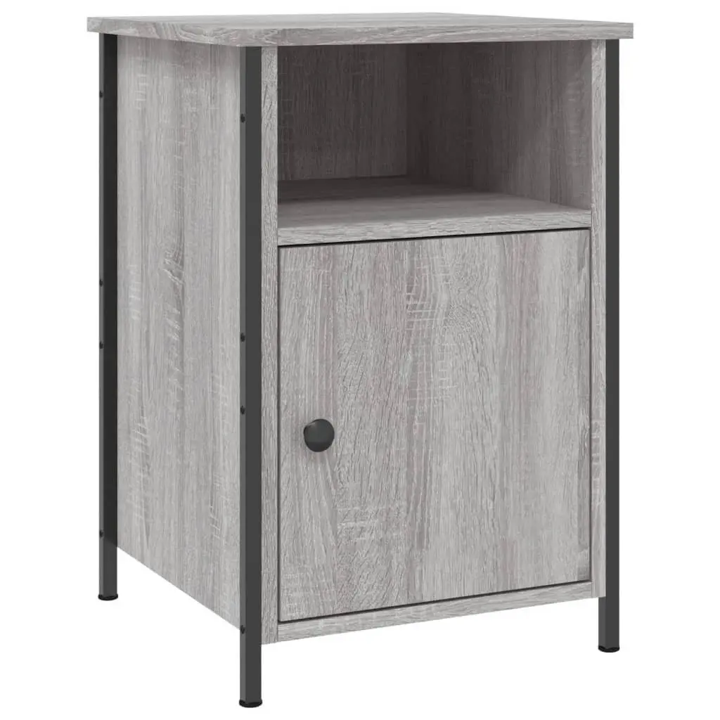 Bedside Cabinets 2 pcs Grey Sonoma Engineered Wood Nightstand Storage 40x42x60cm
