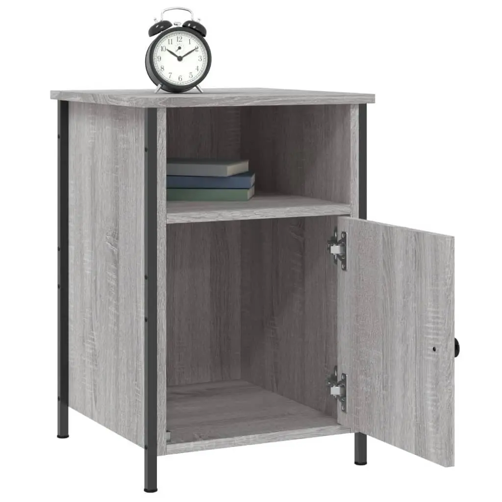 Bedside Cabinets 2 pcs Grey Sonoma Engineered Wood Nightstand Storage 40x42x60cm