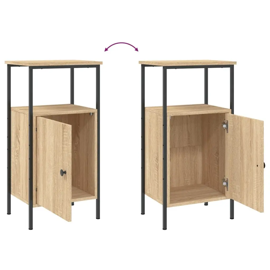 Bedside Cabinets 2 pcs Industrial Style Brown 41x31x80 cm Engineered Wood Nightstand