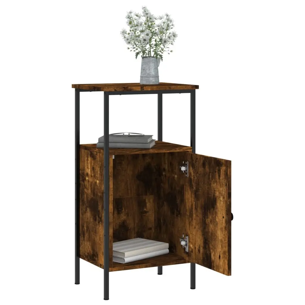 Bedside Cabinets 2 pcs Brown Industrial Smoked Oak Engineered Wood Side Table