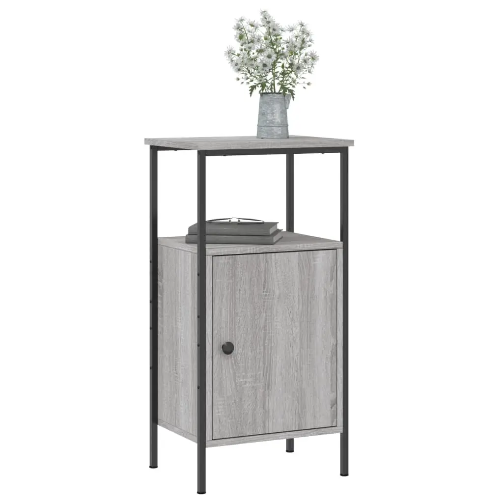 Bedside Cabinets Grey Sonoma Industrial Nightstand Storage Bedroom 2 Piece