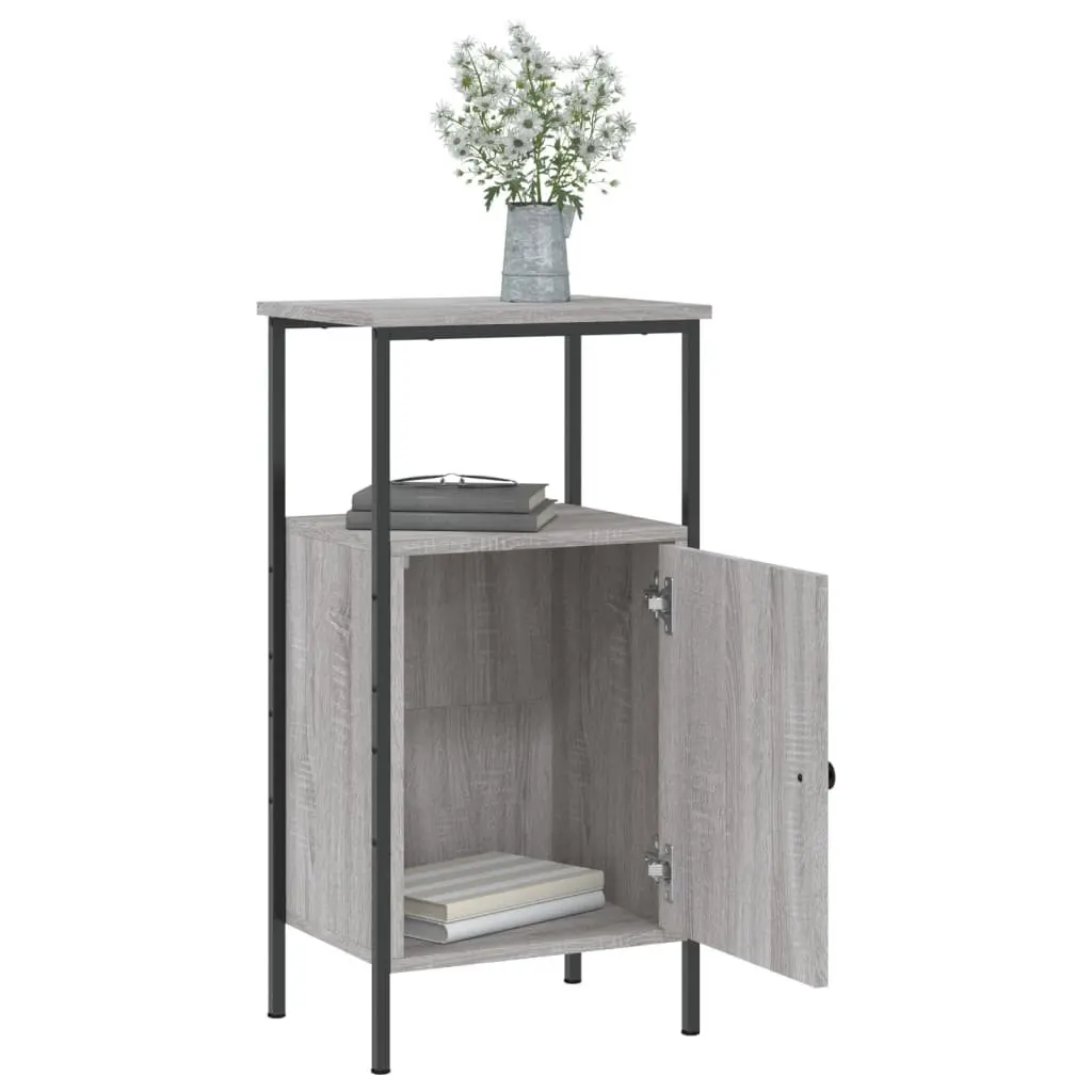Bedside Cabinets Grey Sonoma Industrial Nightstand Storage Bedroom 2 Piece