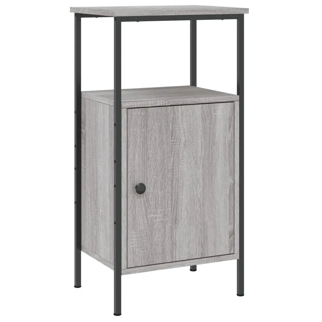 Bedside Cabinets Grey Sonoma Industrial Nightstand Storage Bedroom 2 Piece