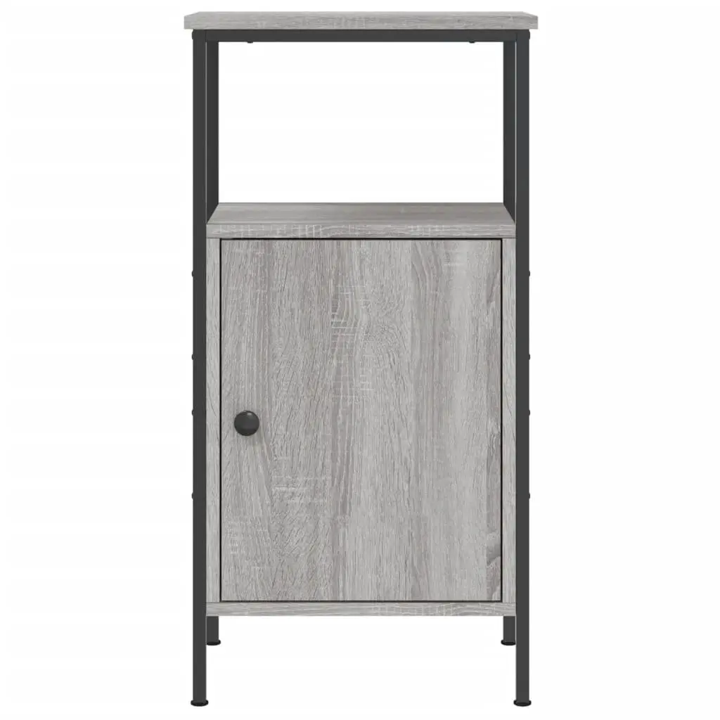 Bedside Cabinets Grey Sonoma Industrial Nightstand Storage Bedroom 2 Piece