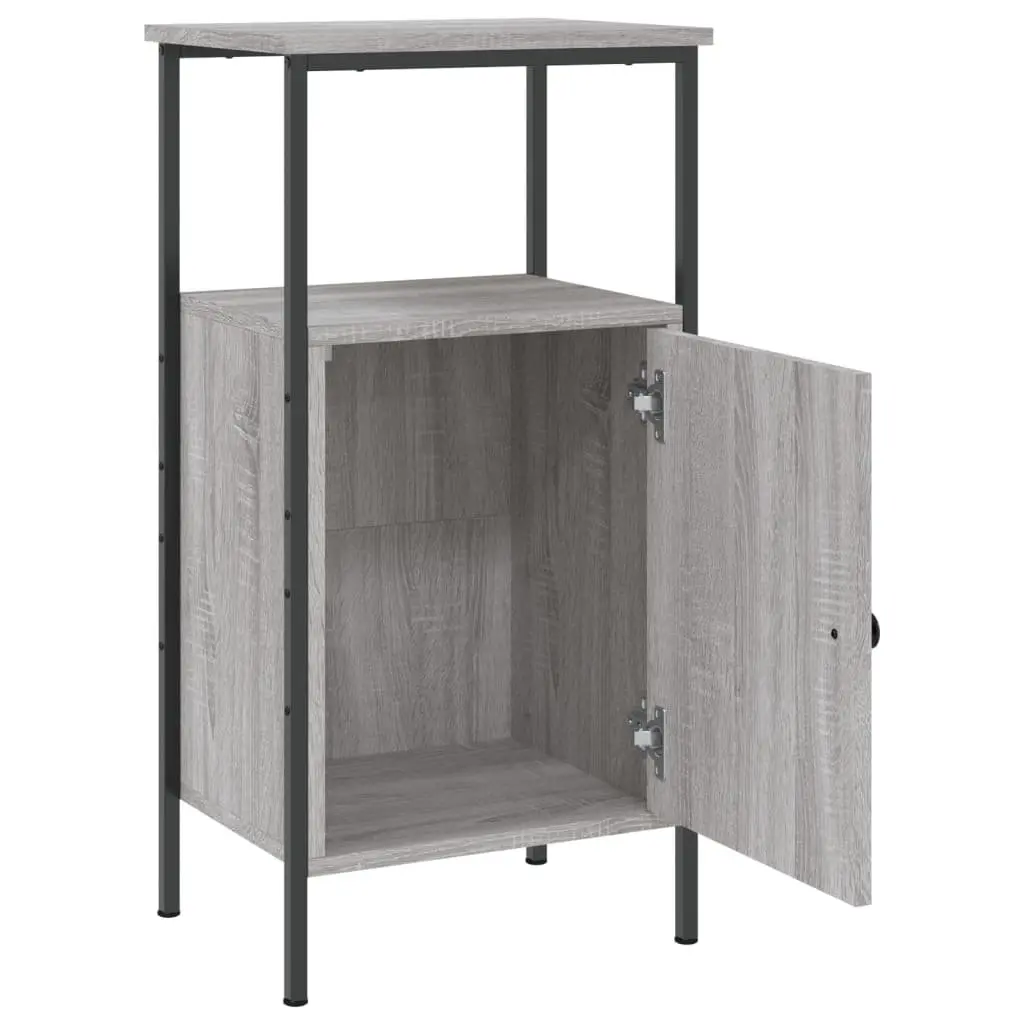Bedside Cabinets Grey Sonoma Industrial Nightstand Storage Bedroom 2 Piece