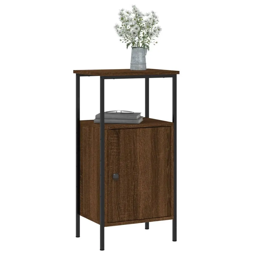 Bedside Cabinets 2 pcs Brown Oak Industrial Style Storage Nightstand 41x31x80cm