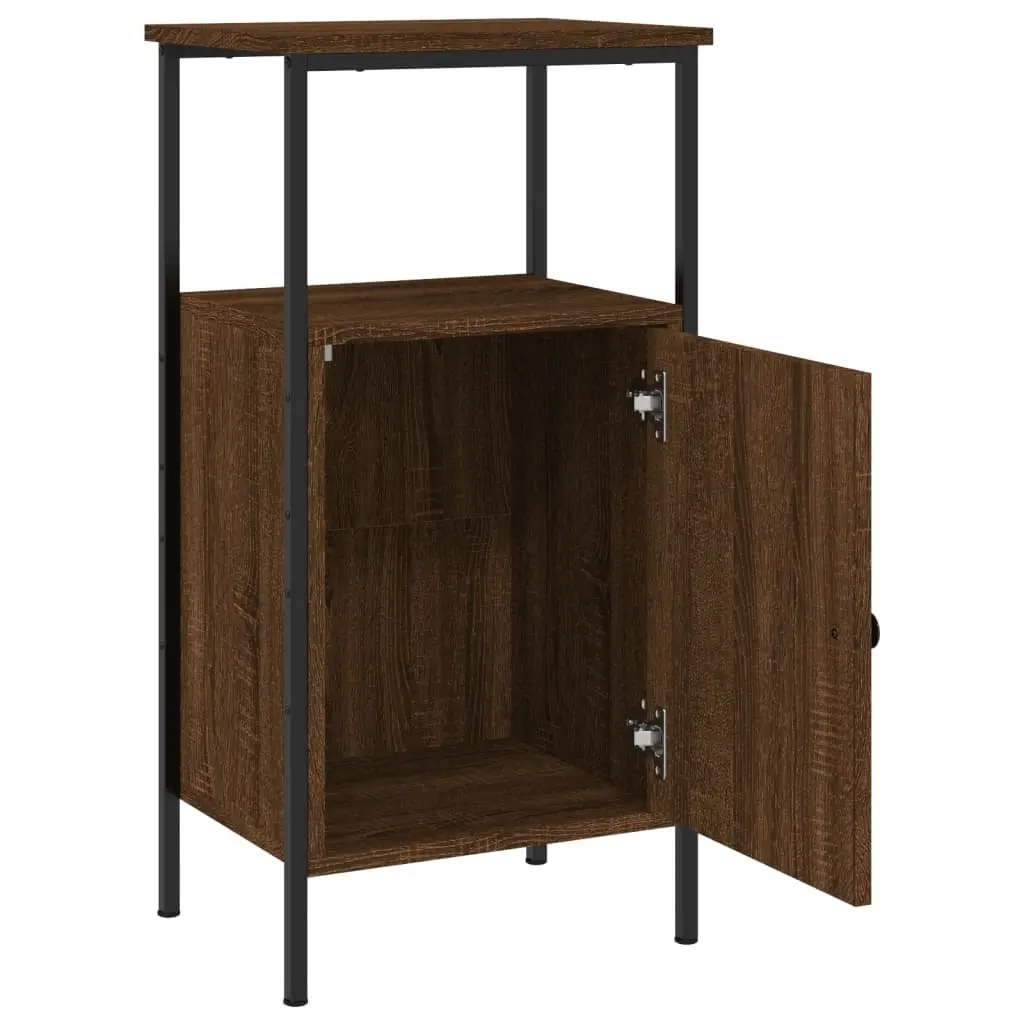 Bedside Cabinets 2 pcs Brown Oak Industrial Style Storage Nightstand 41x31x80cm