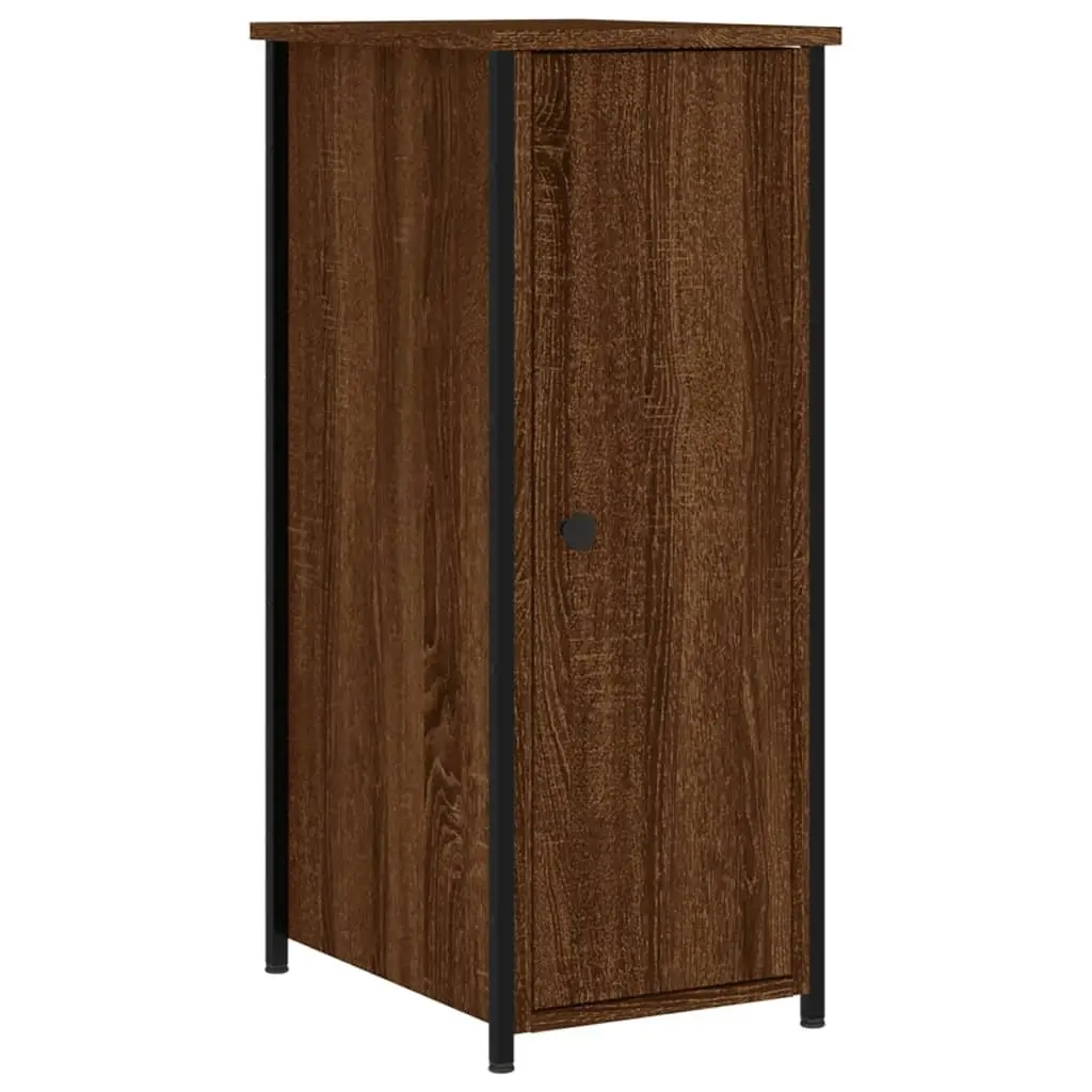 Bedside Cabinet Brown Oak Industrial Style 32x42x80cm Engineered Wood Storage