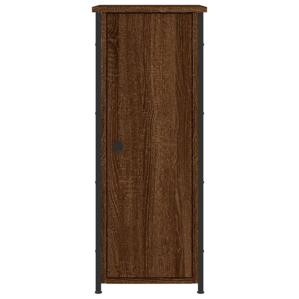 Bedside Cabinet Brown Oak Industrial Style 32x42x80cm Engineered Wood Storage