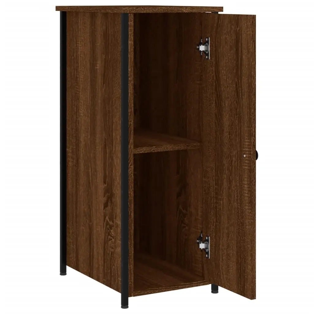 Bedside Cabinet Brown Oak Industrial Style 32x42x80cm Engineered Wood Storage