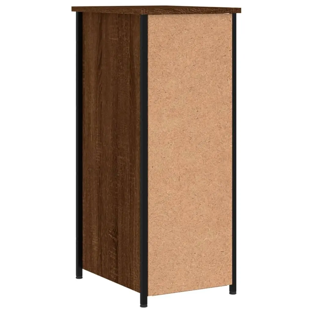 Bedside Cabinet Brown Oak Industrial Style 32x42x80cm Engineered Wood Storage
