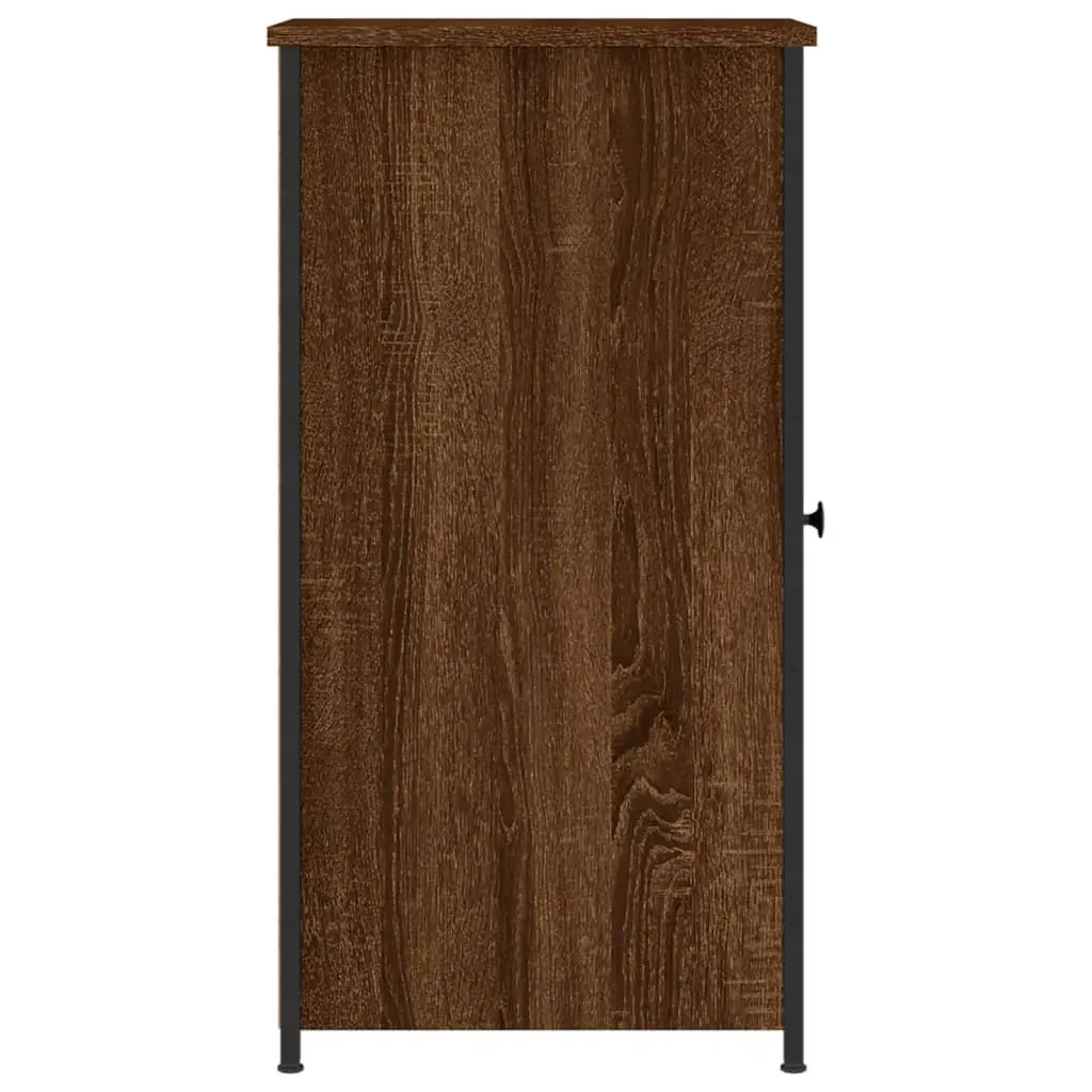 Bedside Cabinet Brown Oak Industrial Style 32x42x80cm Engineered Wood Storage