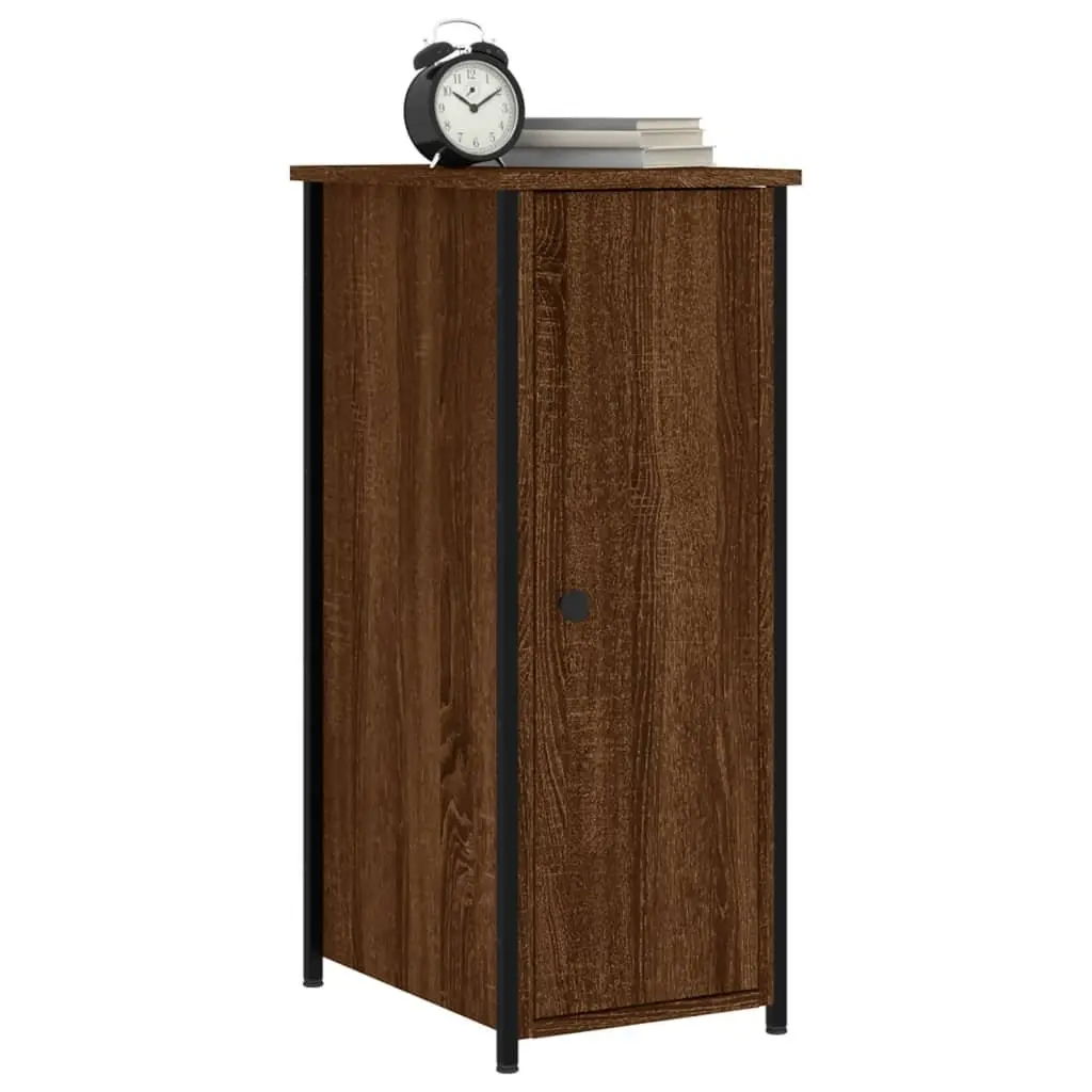 Bedside Cabinet Brown Oak Industrial Style 32x42x80cm Engineered Wood Storage