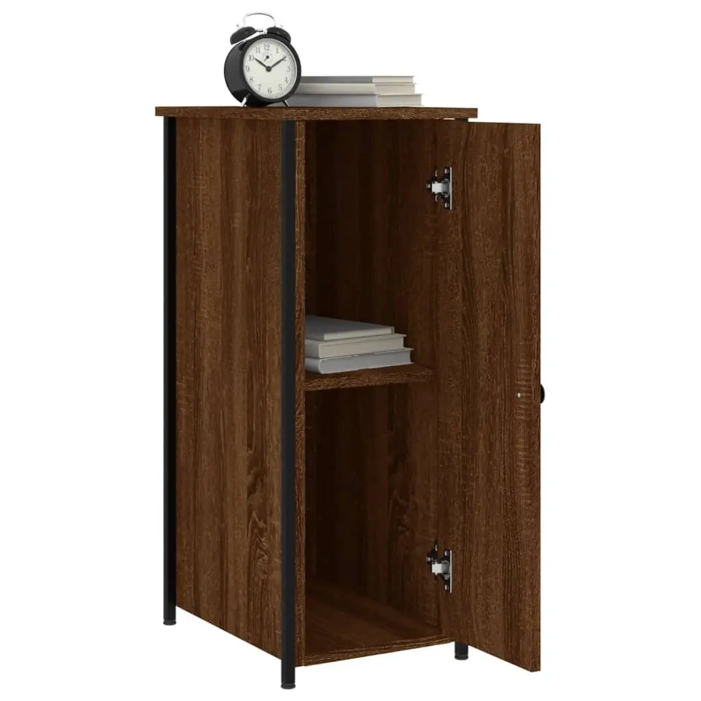 Bedside Cabinet Brown Oak Industrial Style 32x42x80cm Engineered Wood Storage