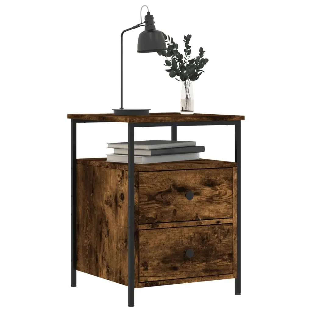 Brown Engineered Wood Bedside Cabinets