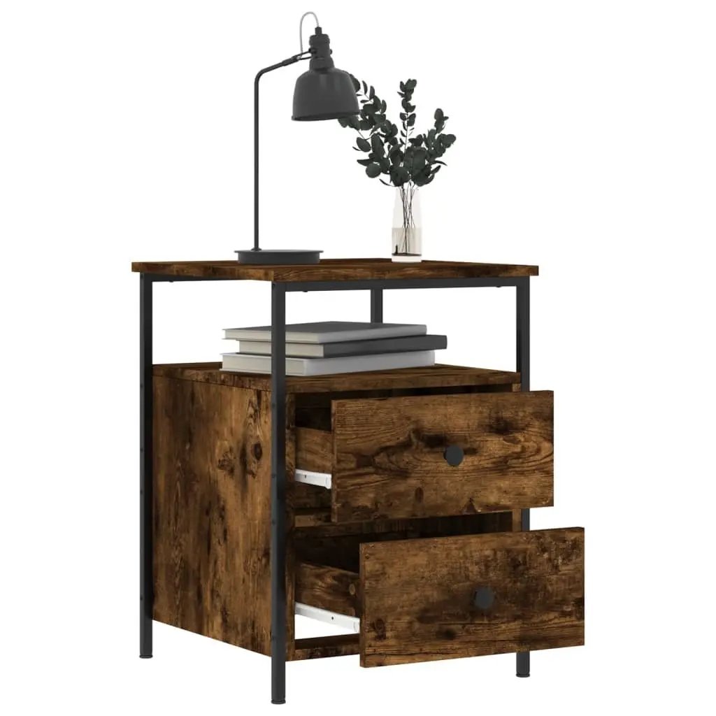 Brown Engineered Wood Bedside Cabinets