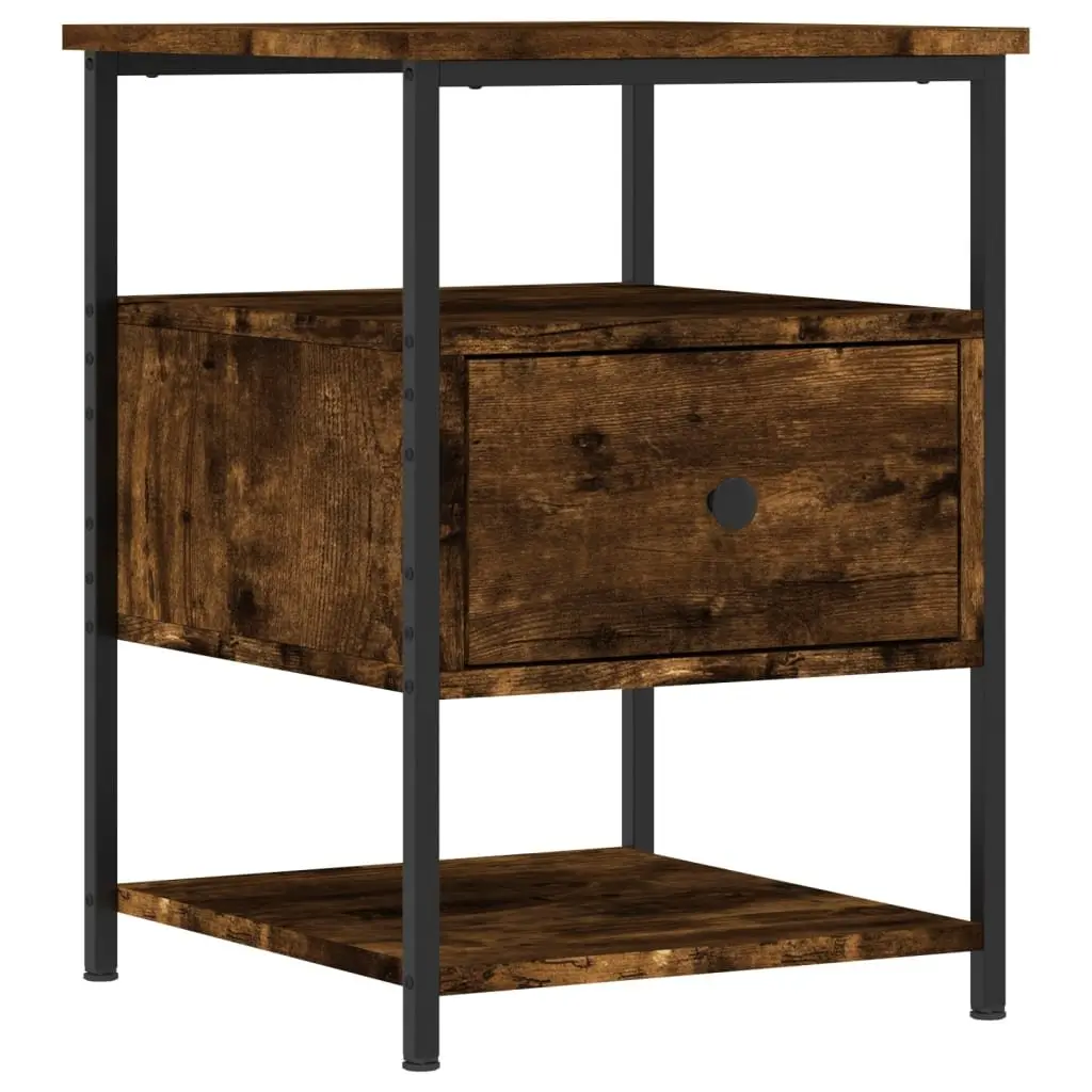 Bedside Cabinets Bedroom 2 Piece Brown Engineered Wood Storage Tables