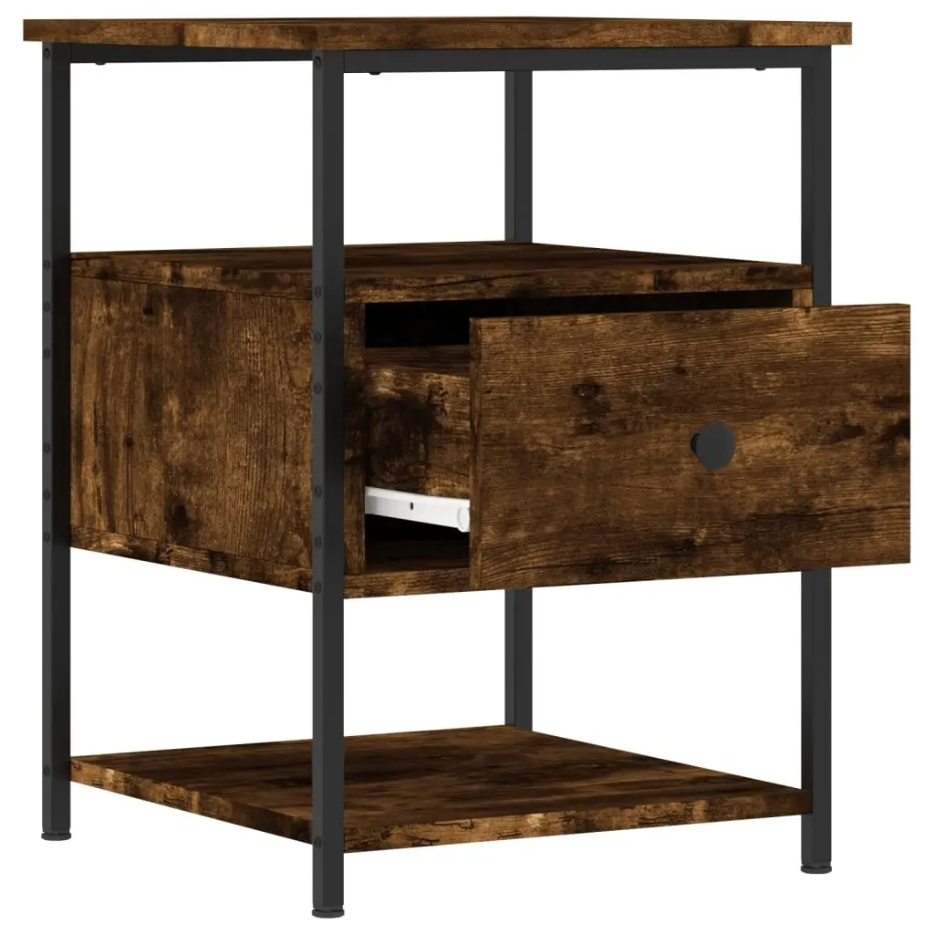 Bedside Cabinets Bedroom 2 Piece Brown Engineered Wood Storage Tables