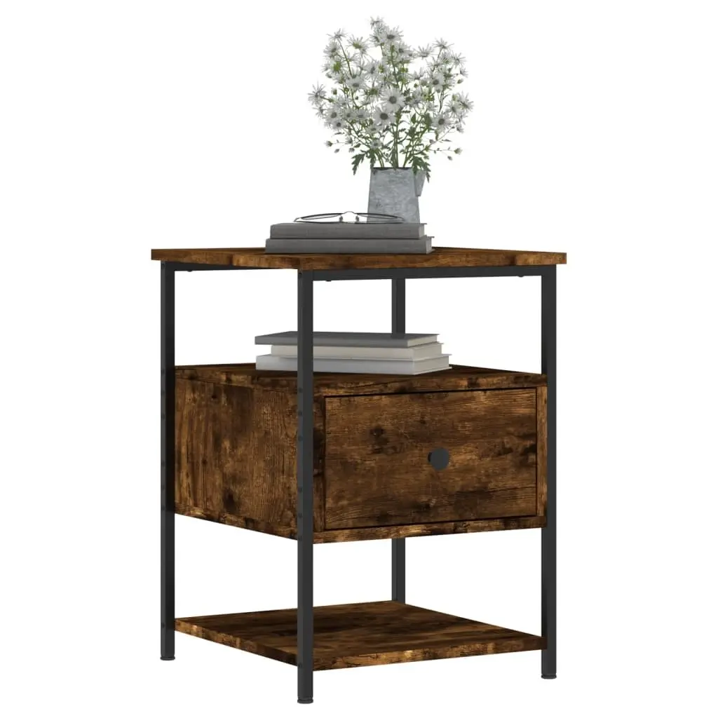 Bedside Cabinets Bedroom 2 Piece Brown Engineered Wood Storage Tables