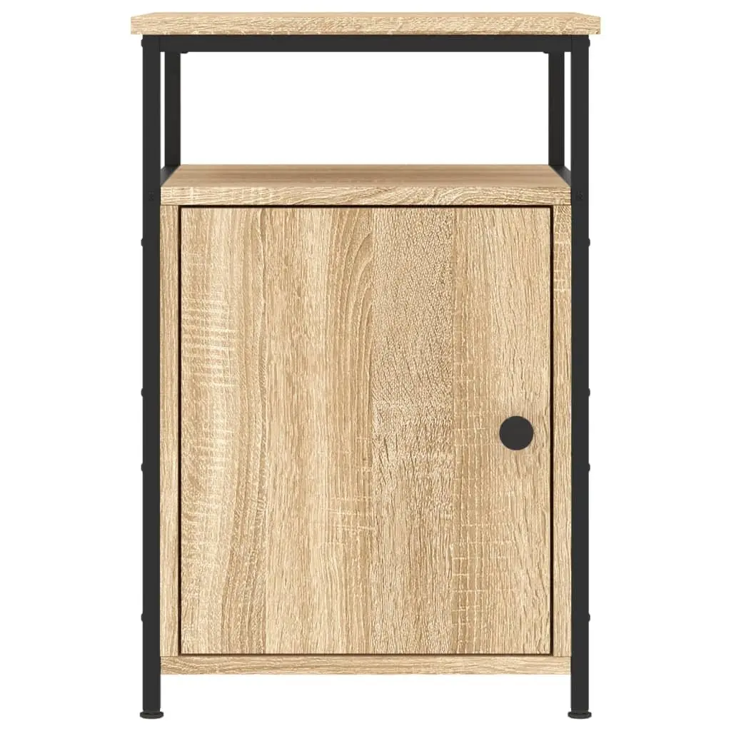 Bedside Cabinets 2 pcs Brown Sonoma Oak Storage Tables Bedroom Nightstands