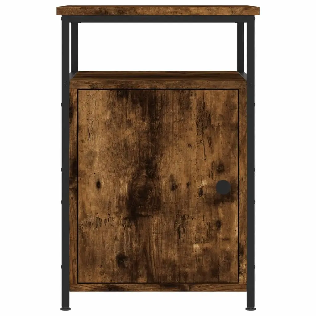 Bedside Cabinet Bedroom Living Room 40x42x60cm Smoked Oak Engineered Wood Storage Side Table 2 Piece