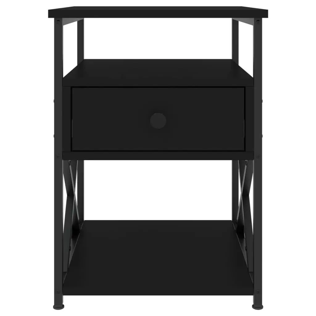 Bedside Cabinets 2 pcs Black 40x42x55 cm Storage Nightstand Bedroom Furniture