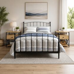 Bedside Cabinets 2 pcs Brown Engineered Wood Storage Nightstands Bedroom