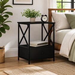 Specifications for Black Industrial Style Nightstand