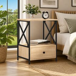 Sonoma Oak Bedside Table Dimensions 50x41x65 cm