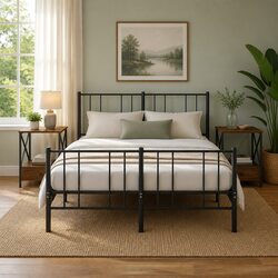 2-Piece Bedside Tables: Industrial Brown Nightstands