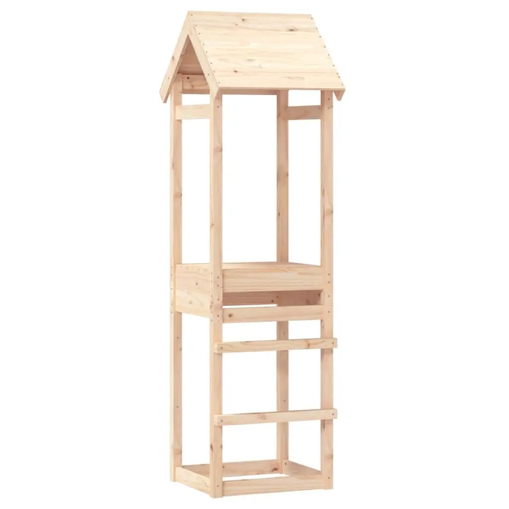 Wooden Play Tower 53x46.5x194 cm Solid Pine Outdoor Playground Climbing