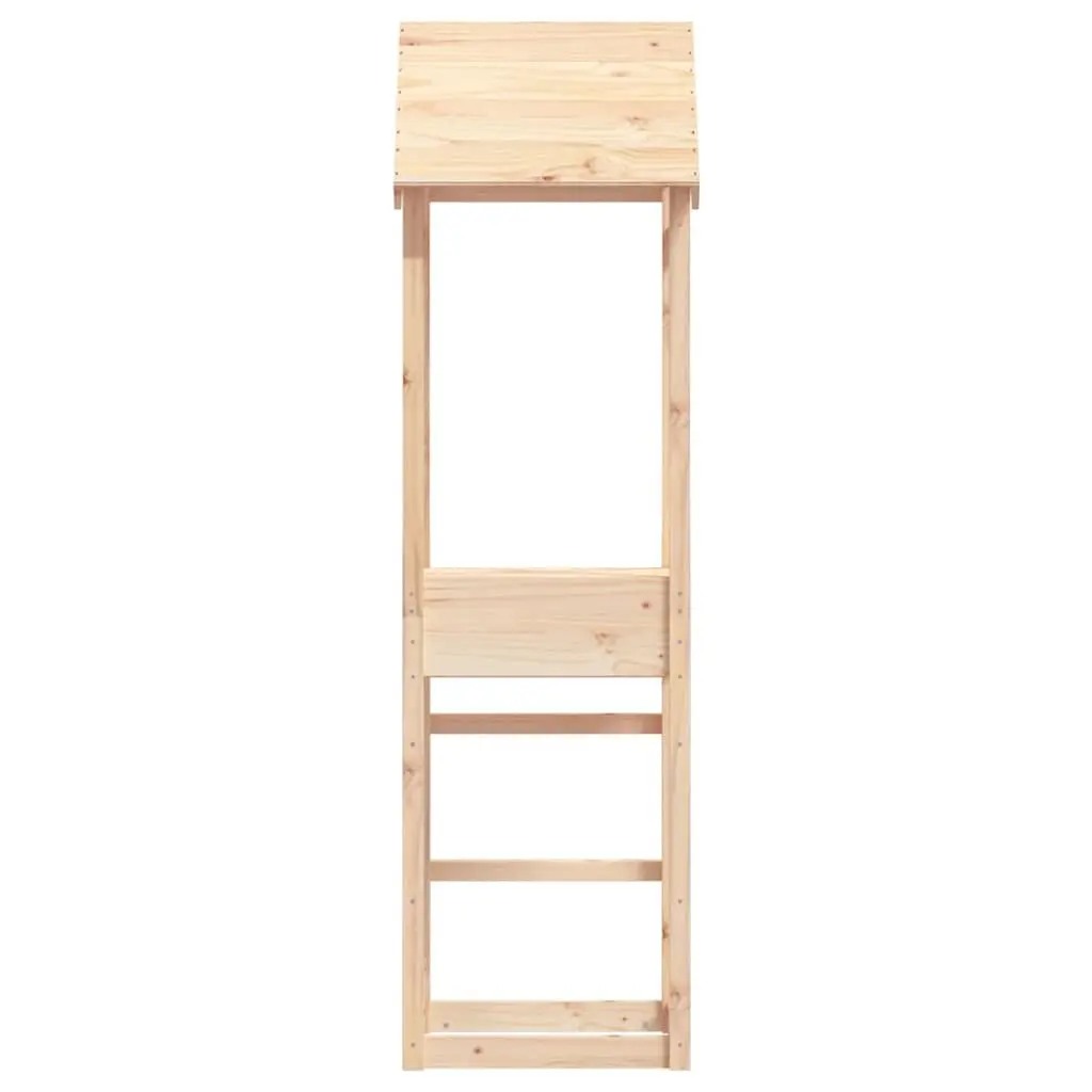 Wooden Play Tower 53x46.5x194 cm Solid Pine Outdoor Playground Climbing