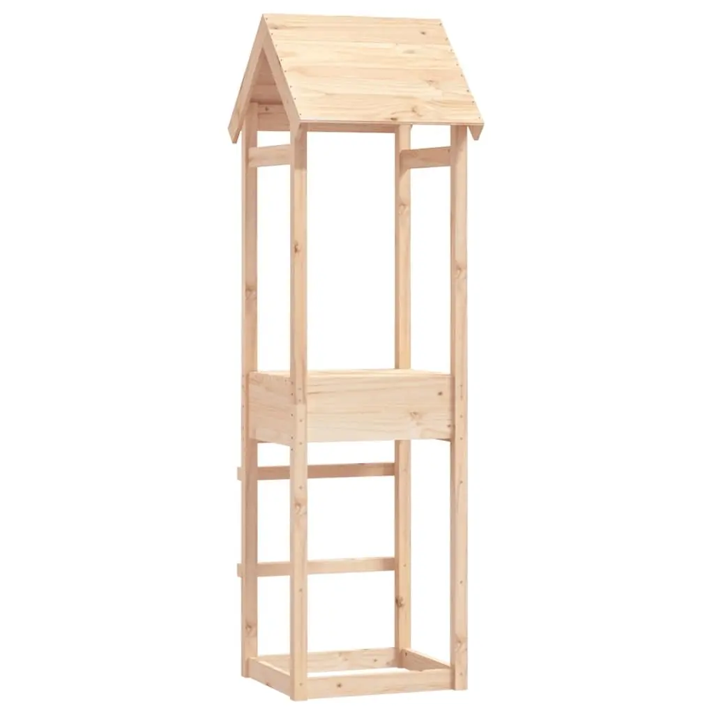 Wooden Play Tower 53x46.5x194 cm Solid Pine Outdoor Playground Climbing
