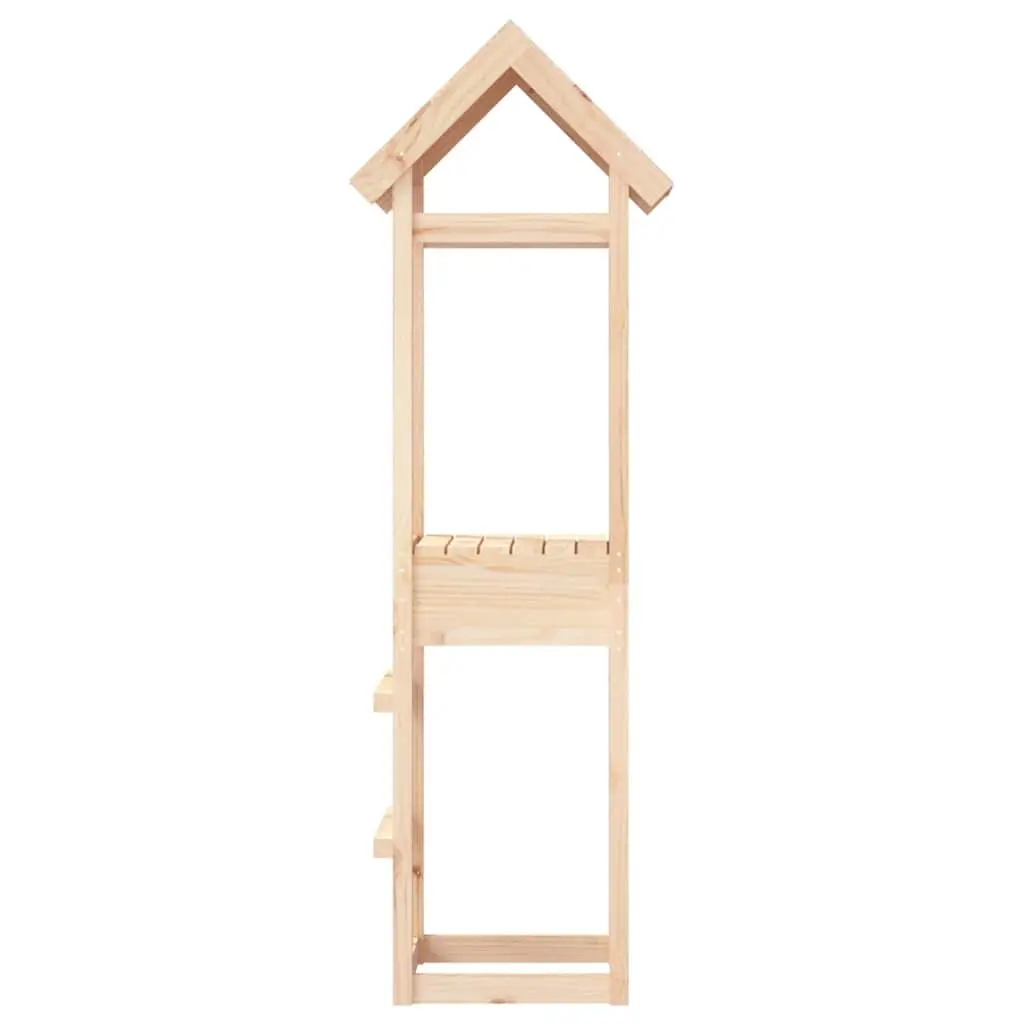 Wooden Play Tower 53x46.5x194 cm Solid Pine Outdoor Playground Climbing