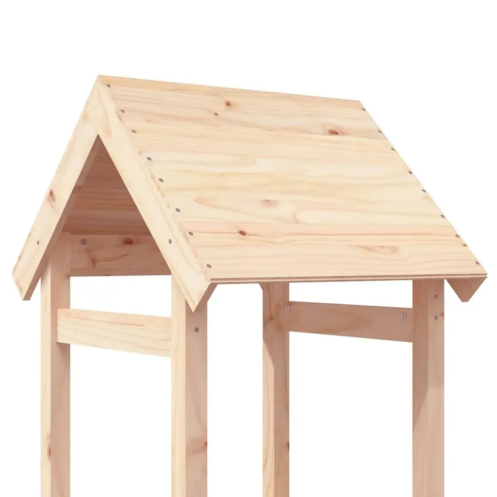 Wooden Play Tower 53x46.5x194 cm Solid Pine Outdoor Playground Climbing