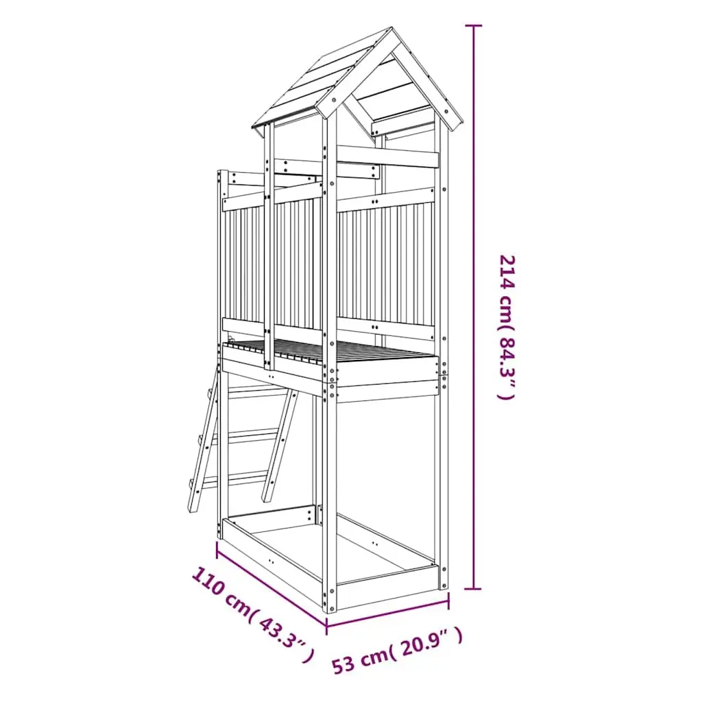 Outdoor Playset Garden 53x110x214 cm Solid Wood Children Equipment