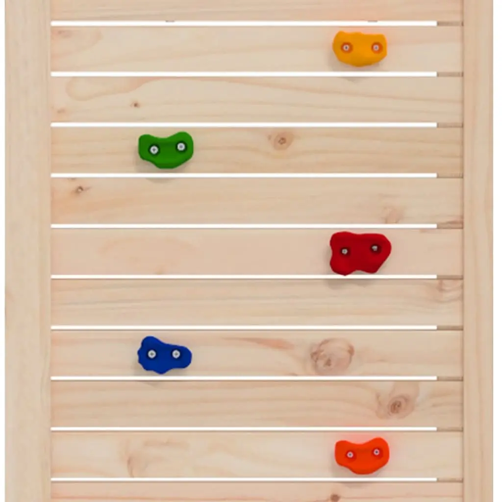 Wooden Playset for Outdoor Use with Rockwall and Ladder Brown