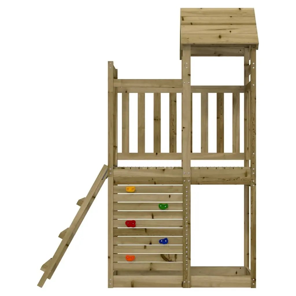 Wooden Outdoor Playset Climbing Frame Rockwall Ladder Garden 52.5 x 110.5 x 214 cm