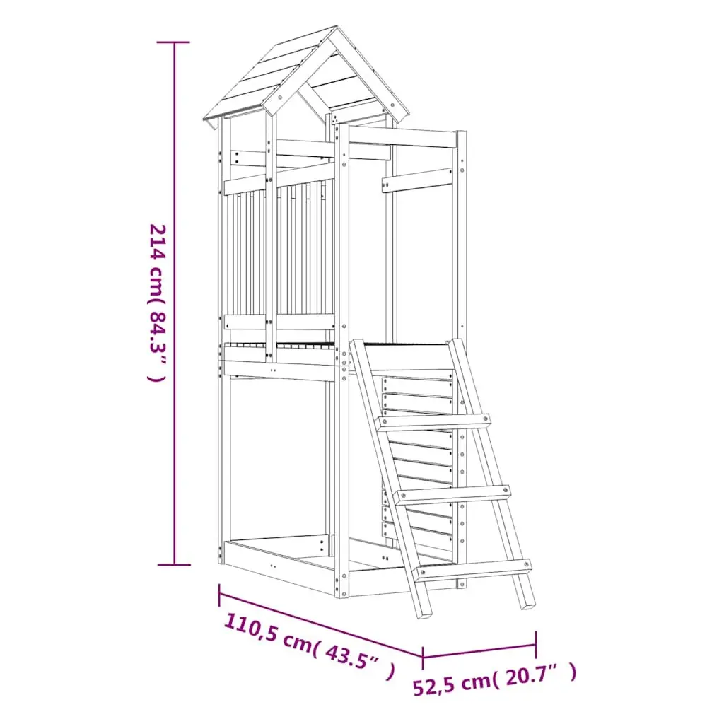 Wooden Outdoor Playset Climbing Frame Rockwall Ladder Garden 52.5 x 110.5 x 214 cm