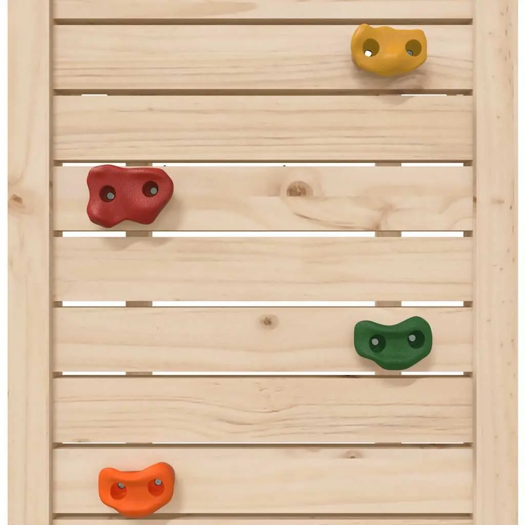 Wooden Play Tower with Rockwall 53x110.5x214 cm Solid Pine Kids Outdoor