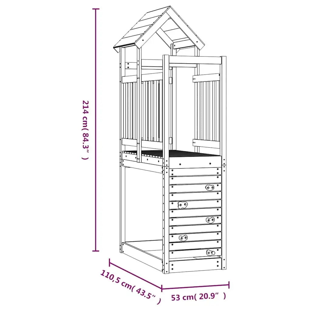 Wooden Play Tower with Rockwall