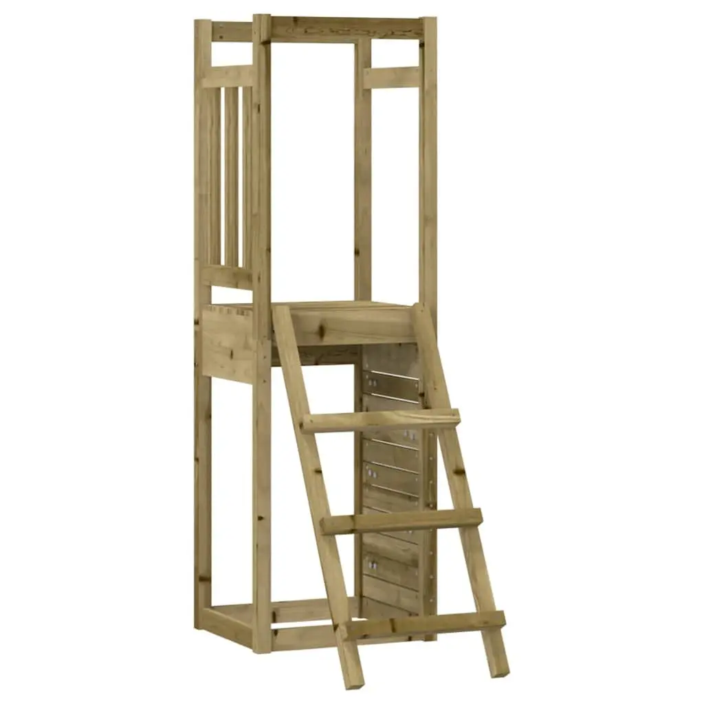 Wooden Outdoor Playset with Rockwall Ladder Garden Play Equipment Brown