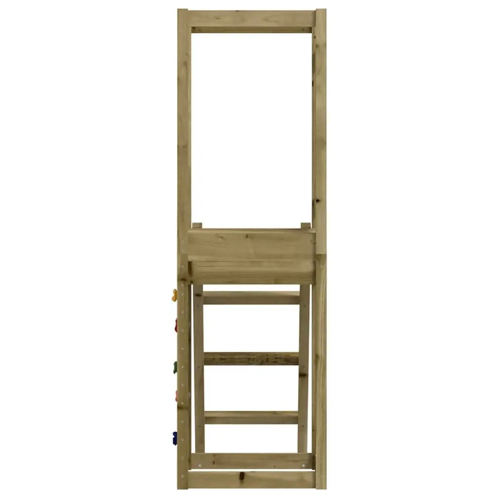 Wooden Outdoor Playset with Rockwall Ladder Garden Play Equipment Brown