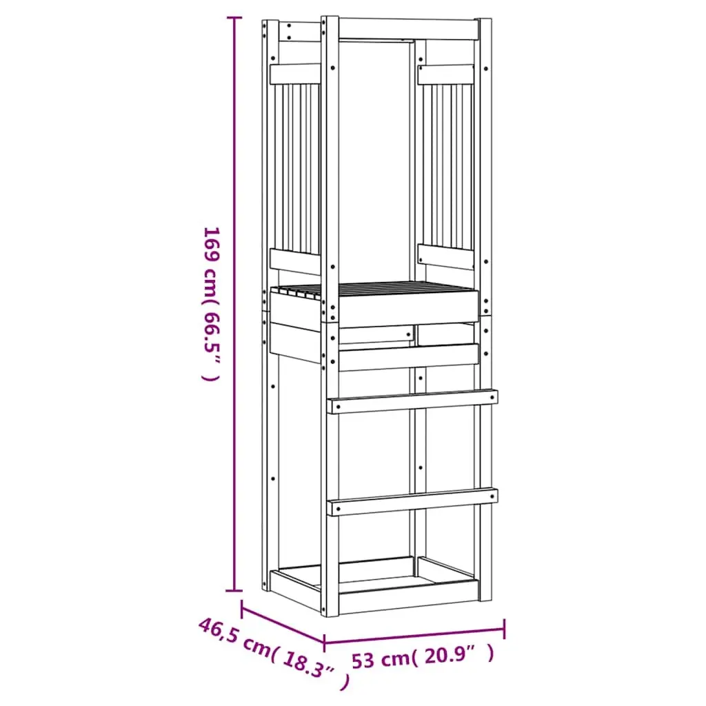 Wooden Play Tower Outdoor Garden 53x46.5x169cm Solid Douglas Wood
