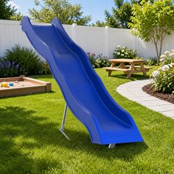 Outdoor Play Slide 210 x 40 cm - Polypropylene Blue Slide
