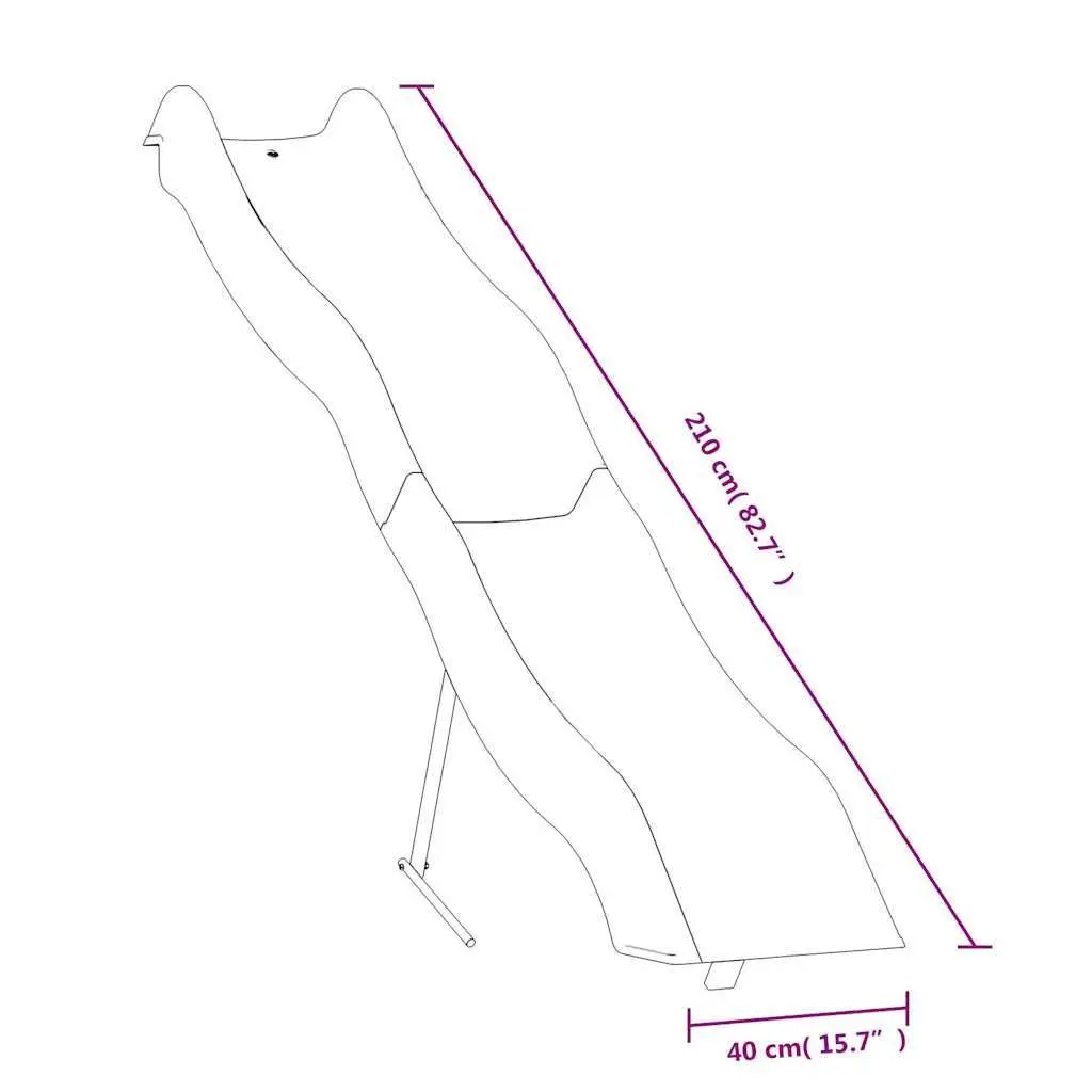 Play Slide Outdoor Garden 210x40 cm Blue