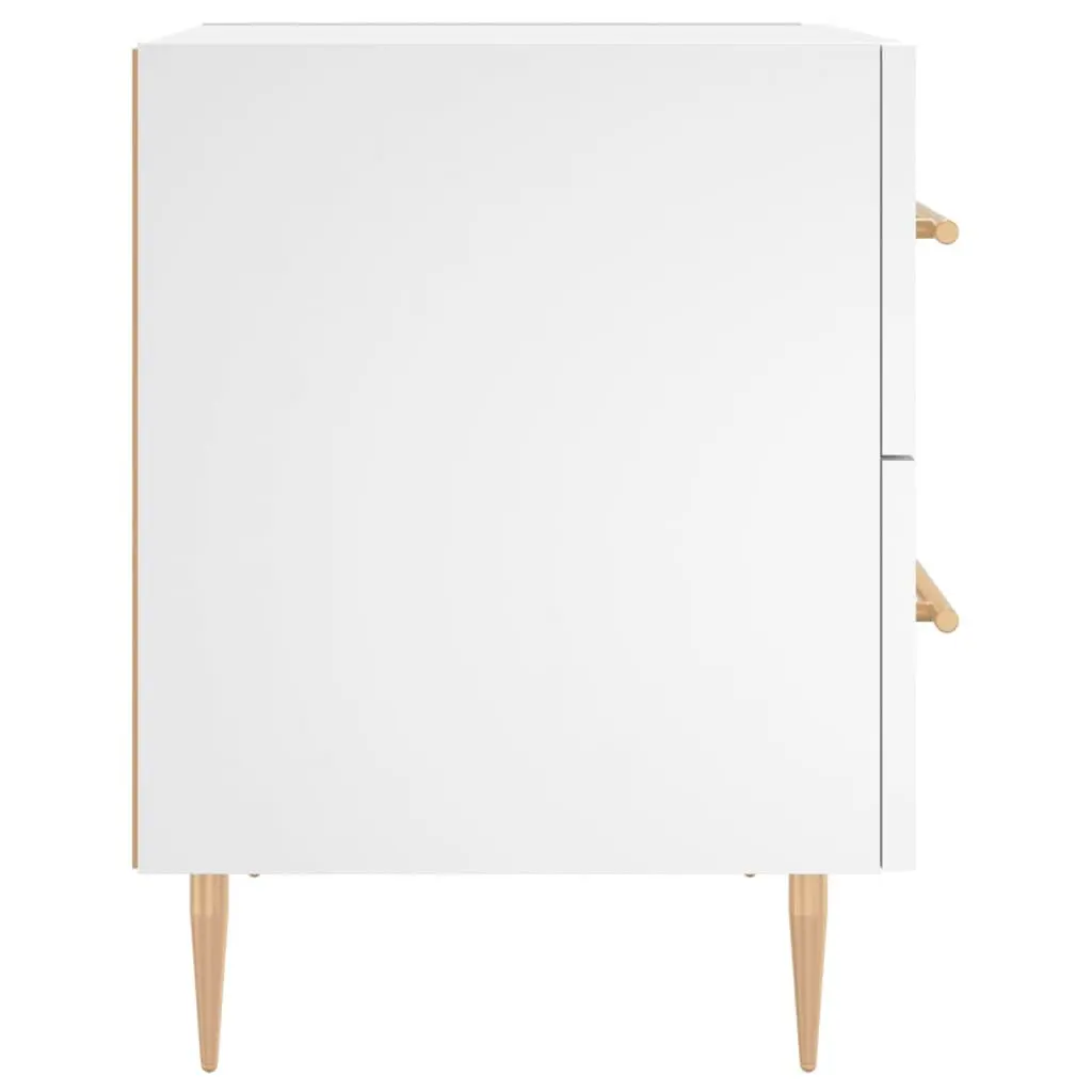 Bedside Cabinet White Engineered Wood Nightstand Bedroom Storage Table