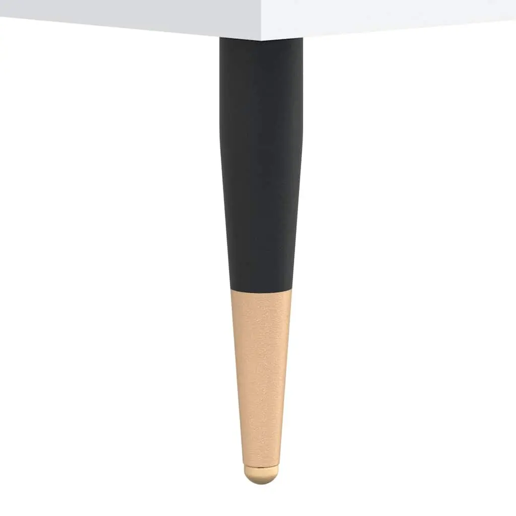 Sideboard White Storage Cabinet Engineered Wood Buffet with Metal Legs