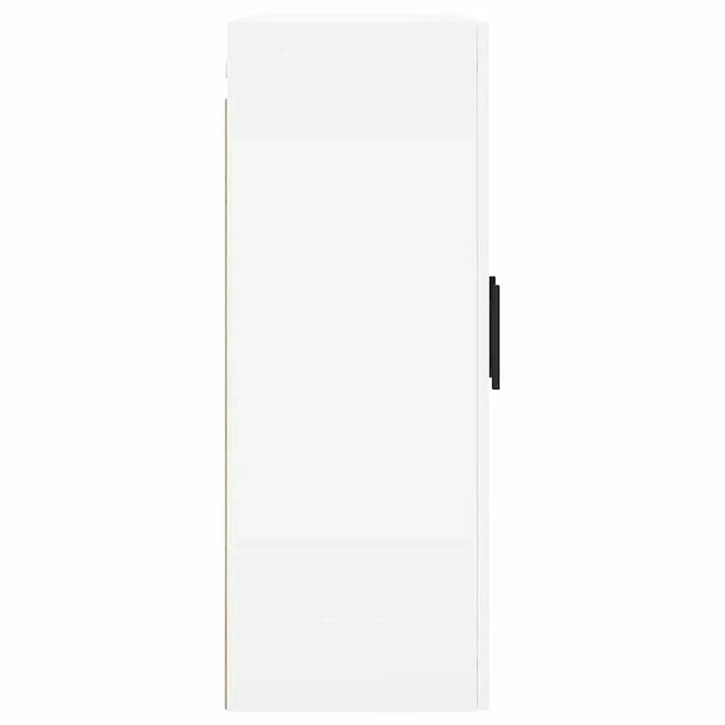 Wall Mounted Cabinet White Storage Hanging Cupboard Glass Door Sideboard