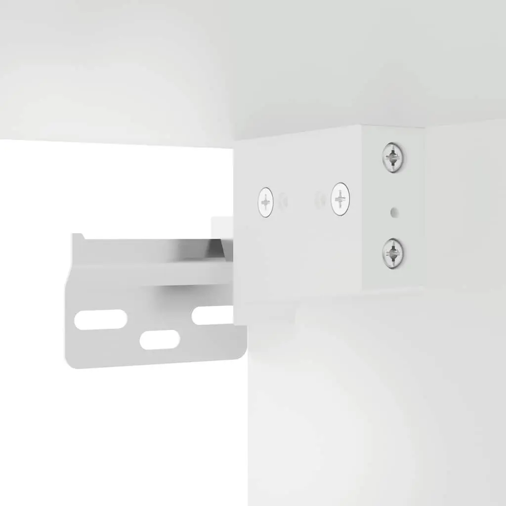 Wall Mounted Cabinet White Storage Hanging Cupboard Glass Door Sideboard